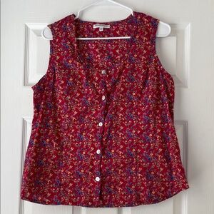 Northstyle Sleeveless Floral Button Up Blouse